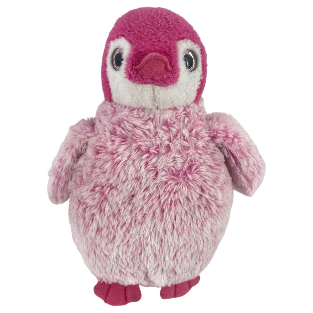 SeaWorld The Petting Zoo Pink Penguin Plush Stuffed Animal Glitter Eyes 9 inch